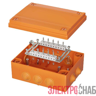 Коробка пластиковая FS с кабельными вводами и клеммниками IP55 240х190х90мм 20р 450V 6A 4кв.мм DKC FSB412004