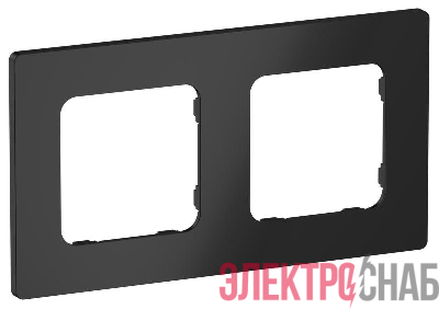 Рамка 2-м СП FLITE РУ-2-К-ФлЧ черн. IEK FI-M22-32-20-K02