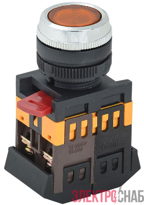 Кнопка ABLFS-22 d22мм 1з+1р 240В неон желт. IEK BBT30-ABLFS-K05