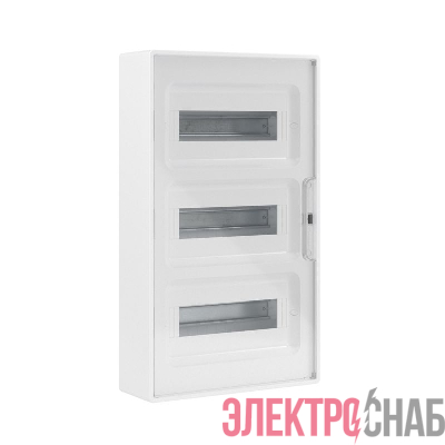 Щиток настенный Фрейм (FRAME) ЩРн-п-36 36мод. с прозр. дверцей с 4 шинами PEN (2шт на 8 отверст. и 2шт на 10 отверст.) бел. DKC F36W1WT