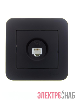 Розетка телефонная евро 1-м СП ASTI IP20 RJ11 в сборе черн. бархат LEZARD 7081-4242-137