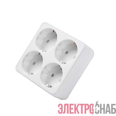 Разветвитель 4-м квадрат с заземл. 16А 3500Вт 250В бел. DОМТОК 2661