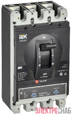 Выключатель автоматический в литом корпусе 3п I 85кА 630А расцепитель термомагнитный регулируемый ARMAT IEK AR-MCCB-3I-085-0630A-ATUC