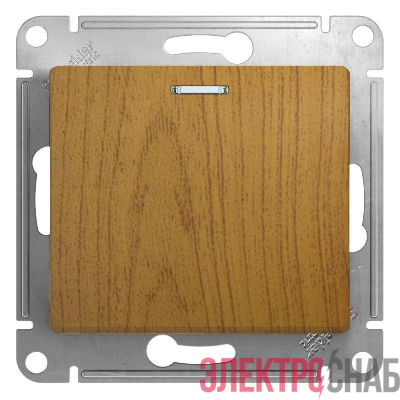 Выключатель 1-кл. СП Glossa 10А IP20 (сх. 1а) 10AX с подсветкой механизм дерево дуб SE GSL000513