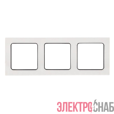 Рамка 3-м Стокгольм бел. с линией цвета черн. PROxima EKF EZM-G-304-20