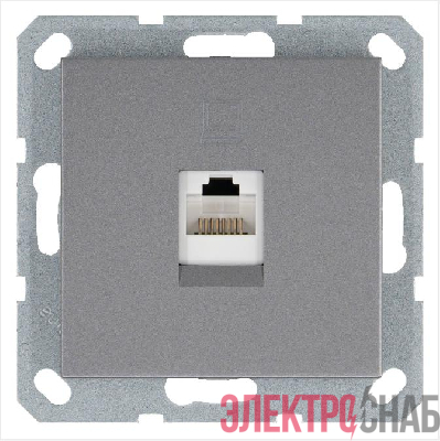 Розетка компьютерная 1-м RJ45 IP20 кат. 5E механизм алюм. Jasmart G6105S