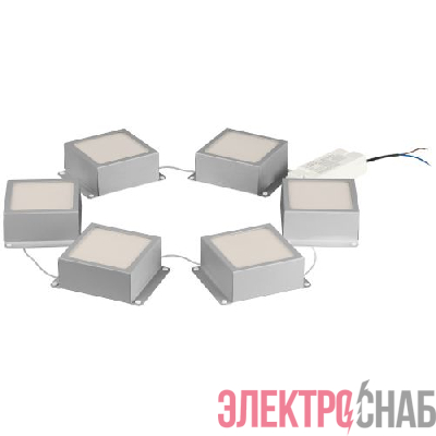 Светильник светодиодный SPO-646-3-5K-S6 36Вт 5000К 3420Лм 89х89мм грильято 100х100 домино 6 кубиков драйвер металлик Эра Б0063043