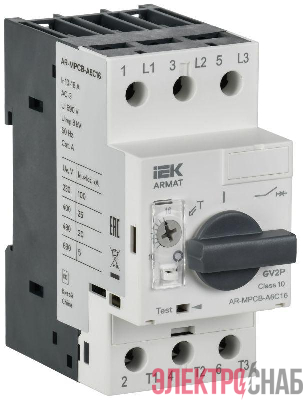 Выключатель автоматический защиты двигателя A6 GV2P 10-16А ARMAT IEK AR-MPCB-A6C16