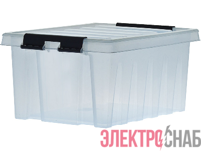 Ящик 415х300х190 мм с крышкой и клипсами прозрачный Rox Box 16 Rox Box 16