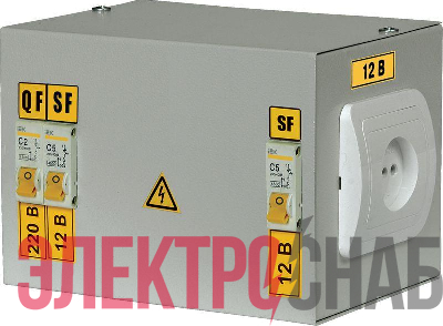 Ящик с понижающим трансформатором ЯТП 0.25 220/24В (2 авт. выкл.) ИЭК MTT12-024-0250