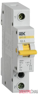 Выключатель-разъединитель трехпозиционный 1п ВРТ-63 63А IEK MPR10-1-063