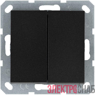 Кнопка 2-кл. 10А IP20 с переключающим контактом механизм антрацит Jasmart G3020B