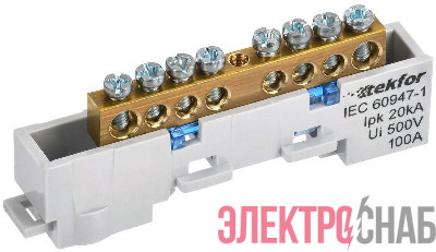 Шина нулевая N неизол. на универс. держ. 6х9-8-С TEKFOR IEK TF-NN10-08-DL-K07