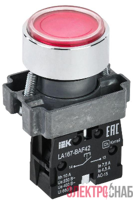 Кнопка LA167-BAF42 d22мм 1НЗ красн. KARAT IEK BBT20-BAF42-2-22-67-K04