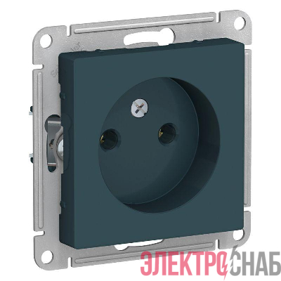 Розетка 1-м СП AtlasDesign 16А IP20 без заземл. без защ. шторок механизм изумруд SE ATN000841