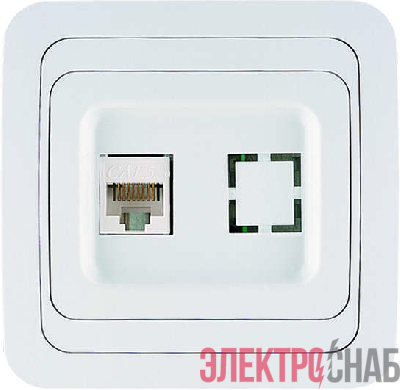 Розетка компьютерная 1-м СП Mimoza 16А IP20 бел./бел. Makel 12035