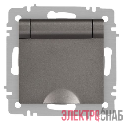 Розетка 1-м СП Accent 6-203-09 16А IP20 250В 2P+E Schuko с крышкой AL/CU титан Intro Б0063471