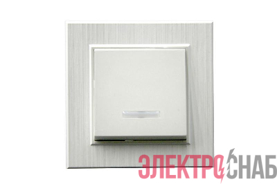 Выключатель 1-клав. с подсветкой Karea LINE STAR жемчуж. Makel 86100021