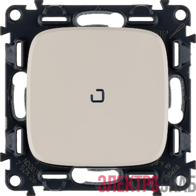Переключатель 1-кл. СП Valena Allure 10А IP20 250В 10AX с подсветкой с лицев. панелью безвинтов. зажимы механизм сл. кость Leg 752826
