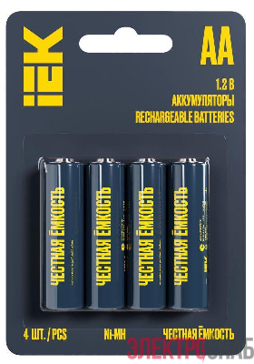 Аккумулятор GREEN Ni-MH AA 2700мАч (блист.4шт) IEK AAK-NIMH-06-2700-L04
