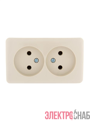 Розетка 2-м ОП Viola 16А IP20 без заземл. крем. LEZARD 751-0300-128