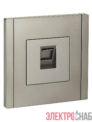 Розетка компьютерная RJ45 кат.6 FORTE&PIANO FP531 сталь IEK FP-K10-2-K46