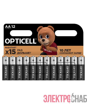 Элемент питания алкалиновый AA/LR6 (блист. 12шт) Basic Opticell 5051010/6051010