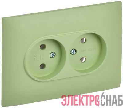 Розетка 2-м SKANDY 10А без заземл. без защ. шторок в сборе SK-R10G мятный IEK SK-R20-10-K06-F