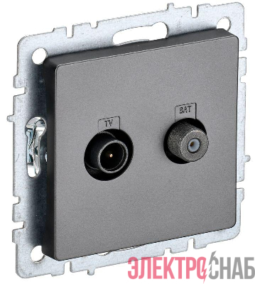 Розетка телевизионная TV/SAT 2-м Brite РТВ/РСп12-БрС механизм сталь IEK BR-AF20-O-K46