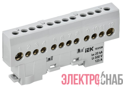 Шина L &quot;фаза&quot; изол. на универс. держ. 8х12-12-Ср TEKFOR IEK TF-NN20-12-KL-K03