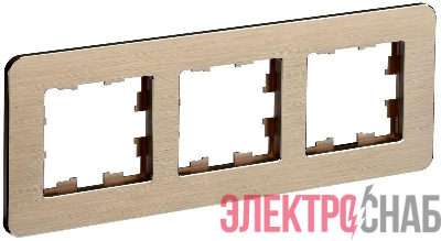 Рамка 3-м BRITE РУ-3-1-Бр метал. шампань RE AL IEK BR-M32-M-21-K37