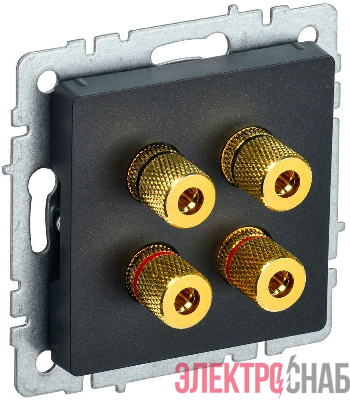 Аудиорозетка 4-м BRITE РА10-БрЧ механизм черн. IEK BR-S40-K02