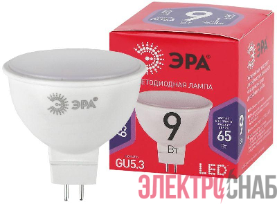Лампа светодиодная MR16-9W-865-GU5.3 R (диод софит 9Вт хол GU5.3) ЭРА Б0045353
