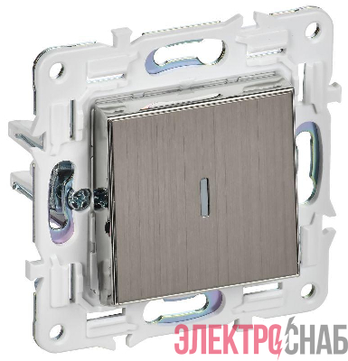 Выключатель проходной 1-кл. SKANDY 10А SK-V08N с индикацией никель IEK SK-V12-1-10-K50