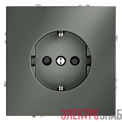Розетка 1-м СП S70 16А с заземл. защ. шторки механизм титан Voltum VLS040206