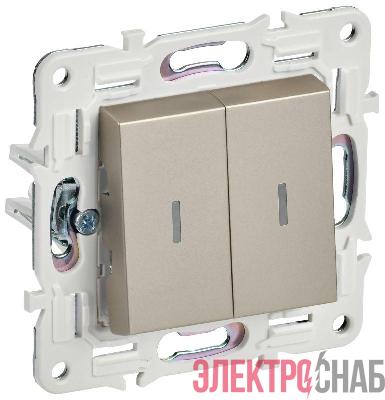 Выключатель 2-кл. SKANDY 10А SK-V09Sh с индикацией шампань IEK SK-V20-1-10-K37