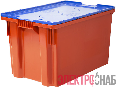 Ящик п/э 600х400х350 сплошной, Safe PRO цв. красный с синей крышкой 603-1 SP м 603-1 SP м