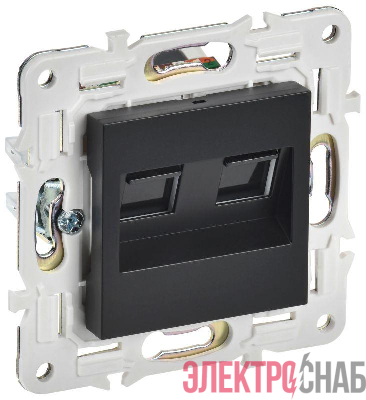 Розетка компьютерная двойн. RJ45 кат.5E SKANDY SK-K03Bl черн. IEK SK-K20-1-K02