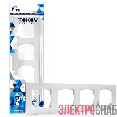 Рамка 4-м Pixel универс. бел. TOKOV ELECTRIC TKE-PX-RM4-C01