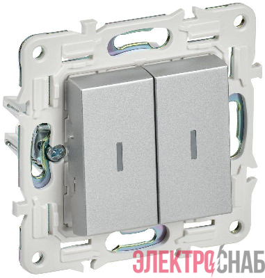 Выключатель проходной 2-кл. SKANDY 10А SK-V10S с индикацией серебр. IEK SK-V22-1-10-K23