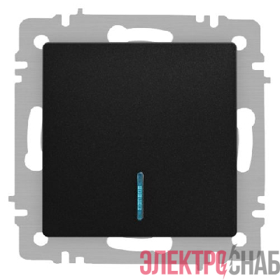 Выключатель 1-кл. СП Accent 6-102-05 10А IP20 250В с подсветкой AL/CU антрацит Intro Б0063475