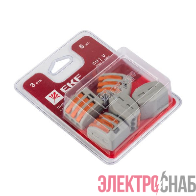 Клемма строительно-монтажная СМК 222-413 (блист.5шт) EKF plc-smk-413b