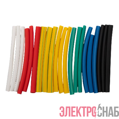 Трубка термоусадочная PTT 6/3-10-21 SET7 (ТУТнг 6/3) набор 7 цветов по 3шт 10см (уп.21шт) JazzWay 5075825