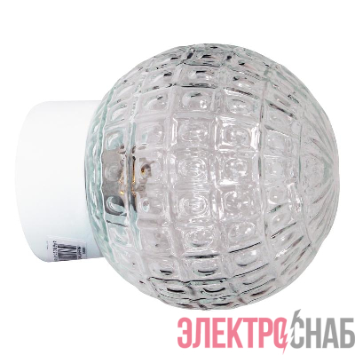 Светильник НББ 64-60-080 "Гранат" d150 1х60Вт E27 IP20 прозр./корпус прямой бел. Элетех 1005100178