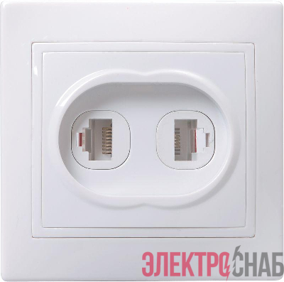 Розетка компьютерная + телефонная 2-м СП Кварта РК/Т12-КБ IP20 бел. IEK EIK10-K01-DM
