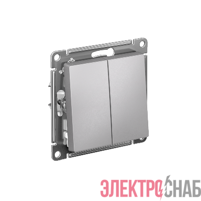 Выключатель 2-кл. AtlasDesign (сх. 5) 10AX быстрозажим. клем. механизм алюм. SE ATN000351S
