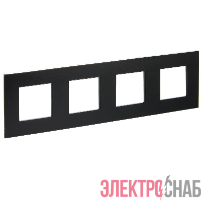 Рамка 4-м SKANDY SK-F34Bl металл черн. IEK SK-M42-M-K02