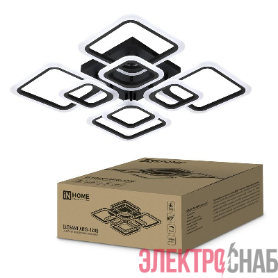 Светильник светодиодный ELEGANT ARIS-120В 120Вт 3000-4000-6500К 8400лм 230В 590х590х130мм с пультом ДУ IN HOME 4690612035437