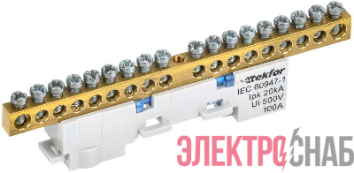 Шина нулевая N неизол. на универс. держ. 6х9-18-С TEKFOR IEK TF-NN10-18-DL-K07