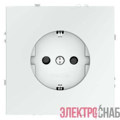 Розетка 1-м СП S70 16А с заземл. защ. шторки механизм бел. матов. Voltum VLS040202